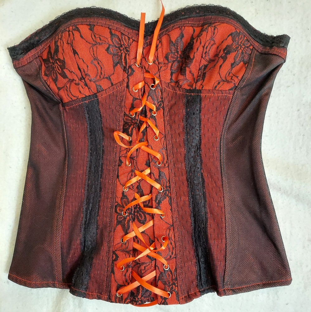 Y2K Red Lace Corset
